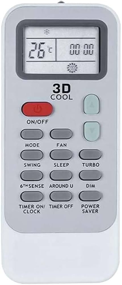 AC Remote Control Compatible with Whirlpool DG11J1 Model YY-129, with 3D Cool, for 1, 1.5, 2 Ton Split and Window Air Conditioner Exact Match, Plug & Play, Easy to Use