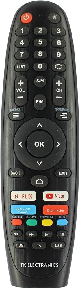 Compatible Remote Control for NVY Smart TV, Black, with YouTube, Prime Video, Disney Hotstar Buttons.(TKE-641)