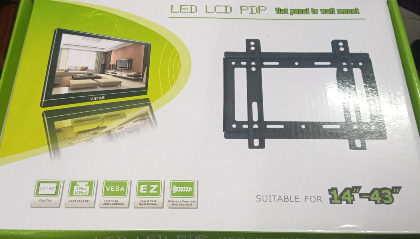 Black Wallmount, LED TV, Size: 14"-42"