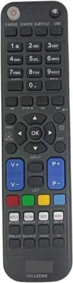 CH-LED69" LED/LCD TV Remote Control WILLETT Remote Controller (Black)