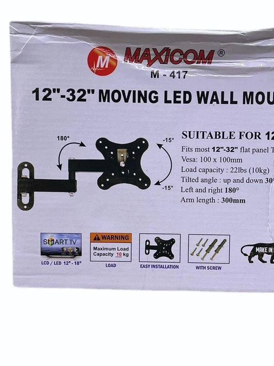 Mild Steel Black 12 Inch to 32 INCH Moving Wall Mount, LED TV