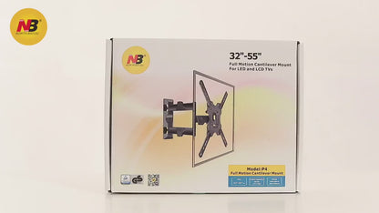 NB P4 6 Way Swivel Tilt TV Wall Mount 32-55-inch Full Motion Cantilever